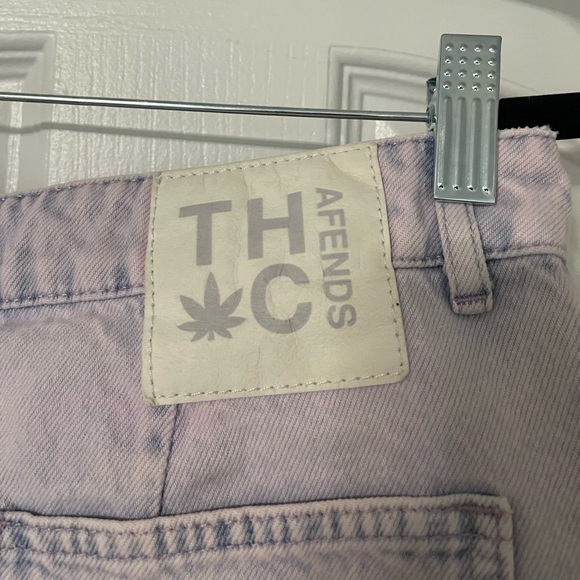 Afends Denim High Waisted Shorts Vintage Orchid Size 26 - Picture 5 of 6